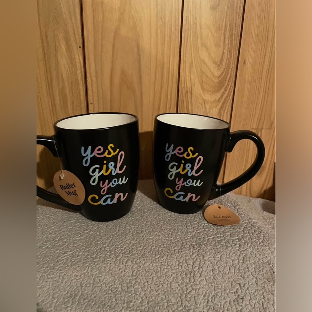Black Motivational Mugs Set